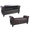 Warehouse of Tiffany Gary Storage Ottoman Brown - Faux Leather