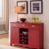 KB 30 x 42 x 12 in. Wood Storage Wine Cabinet - Red