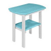 American Furniture 22 x 16 x 24 in. Oval End Table with White Base Aruba Blue
