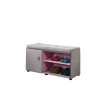 Ore Furniture 18 in. H Silver Grey Shoe Compartment Ottoman