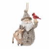 Santa with Deer and Cardinal Bird Ornament (Set of 6)