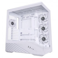 Lian Li V100 ATX Mid-Tower PC Case, 4 x 120mm ARGB PWM Fans Pre-Installed, LED RGB Strip, Display Platform with Tempered Glass, Support 415mm GPUs, 360mm Radiator, Optimized Airflow - White ()