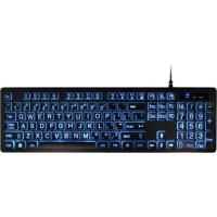 Aluratek AKBLED01FS LARGE PRINT LED USB KEYBOARD BACKLIT TRI-COLOR ILLUMINATED