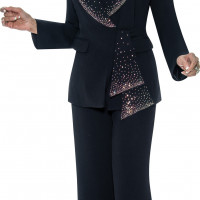 Black Pant Suit Size 18 Women’s Jacket 2-Piece Set for Church & Special Occasions