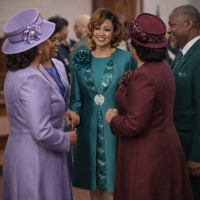 DCC Two-Piece Green Church Dress Size 18 and Matching Long Jacket Set Perfect for Formal Events