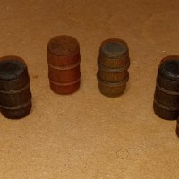 Lionel  Original 362-78  Brown Stained Wood Barrels (Set of 6)