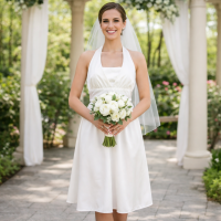 Simple White Wedding Dress - Rehearsal Dress