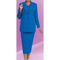 Ben Marc Royal Church Dress Classic Two-Piece Women's Skirt Suit with Blazer and Midi Skirt Set.