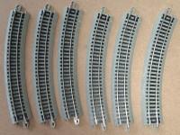 Bachmann N4801A-A2 N SCALE  N11 1/4"R 30"CURVE E-Z TRACK - Set of 6