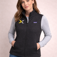 Patagonia Womens Vest Large Full Zip Black Fleece Lined 4 Pocket Jacket