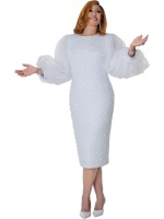 DCC Plus Size White Church Dress with Refined Charm Soft Feminine Detail and a Modest Look