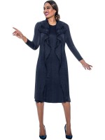 Casuals Elegant and Graceful Midnight Navy Ladies' Church Dress with a Modest Style