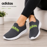 Adidas Primegreen Slip On Sneakers Womens Gray Size 5 Lightweight Comfort
