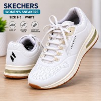 Skechers Womens White Sneakers Size 9.5 Memory Foam Lace Up Comfort Shoes