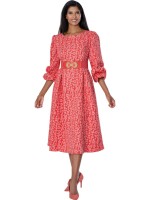 Elegant Plus-Size Coral Church Dress for Women Graceful Modest & Timeless Style