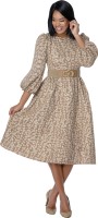 Elegant A-Line Taupe Church Dress for Women Graceful Modest & Timeless Style