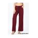 Wide Leg Pants Lounge Pants Women Relaxed Fit with Pockets Burgundy Casual Pants