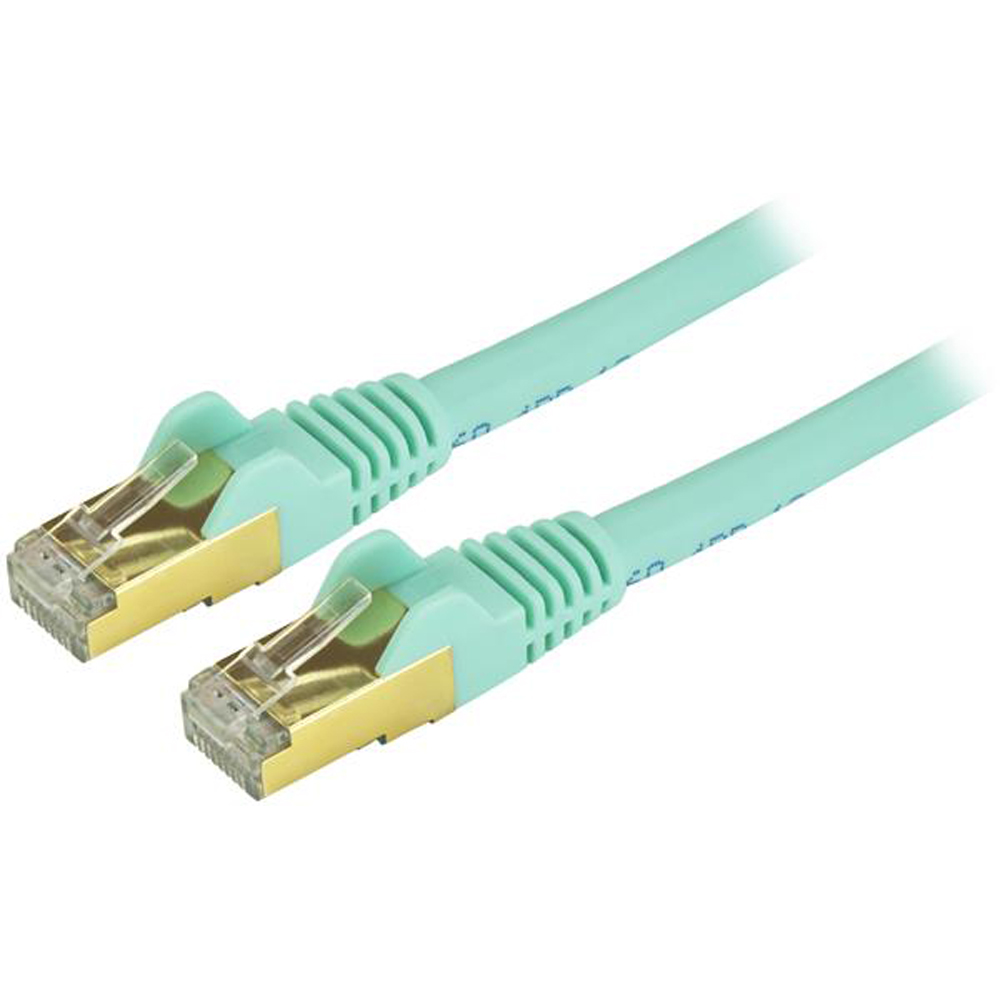 C6ASPAT1AQ 1FT AQUA CAT6A ETHERNET CABLE SNAGLESS RJ45 UTP PATCH CABLE CORD thumbnail