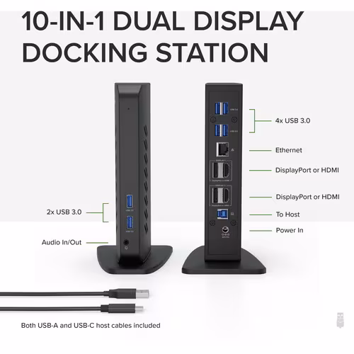 UD-6950Z PLUGABLE USB 3.0 AND USBC DUAL 4K DISPLAY DOCK