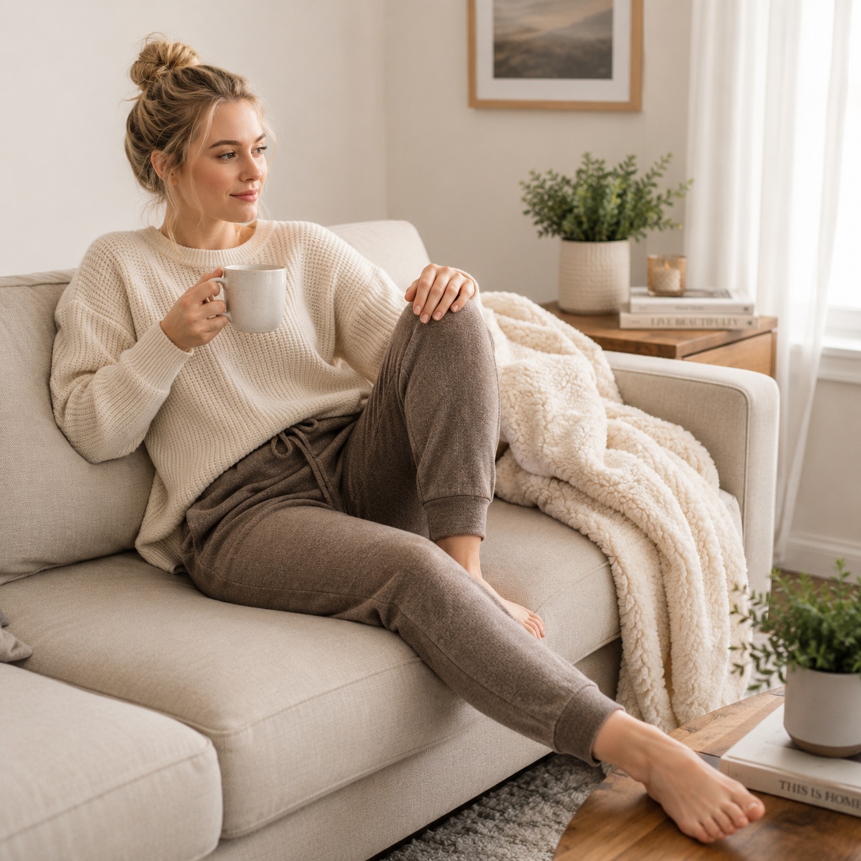 Women's Buttery Soft Boutique Lounge Pants Joggers Sweatpants Drawstring Pockets thumbnail