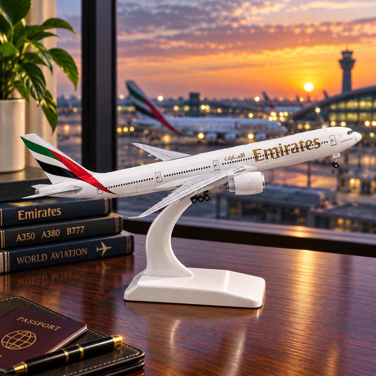 Emirates Airlines Airbus A380 Replica Toy Model with Stand Diecast Alloy with ABS plastic parts thumbnail
