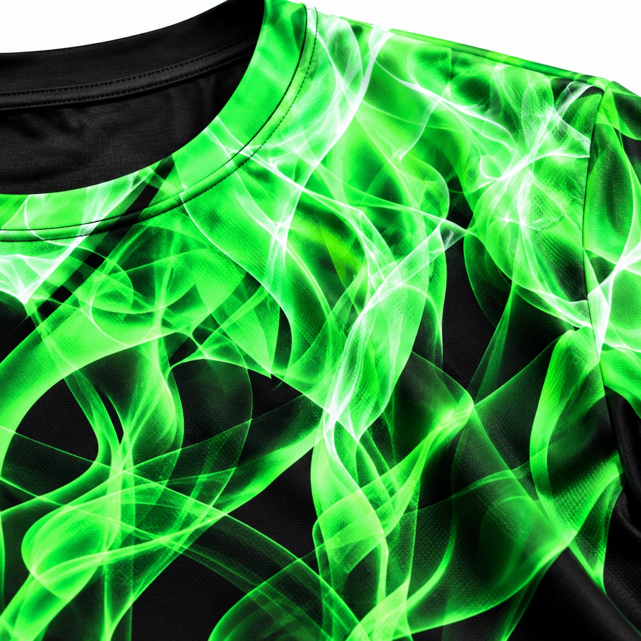 3D Flame T Shirt Mens Green Graphic Print Crew Neck Short Sleeve Streetwear thumbnail