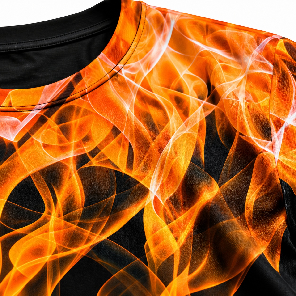 3D Flame T Shirt Mens Orange Graphic Print Crew Neck Short Sleeve Streetwear thumbnail