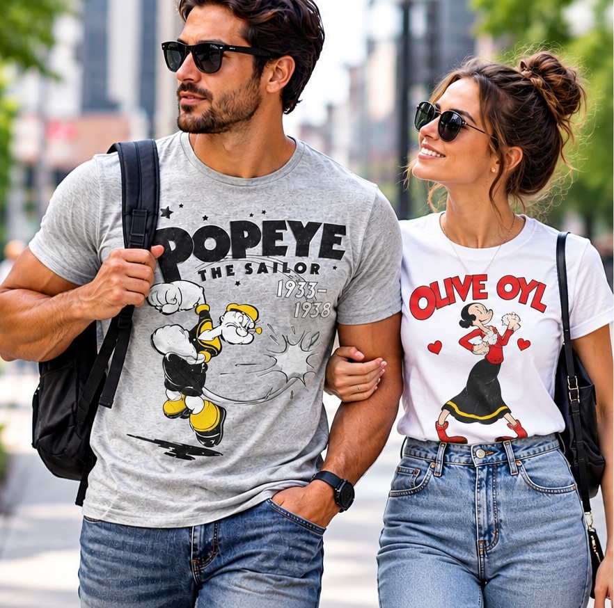 Popeye The Sailor Man T Shirt Retro Cartoon Classic Vintage Mens Nostalgia Gift thumbnail