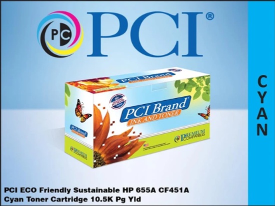 CF451A-PCI Remanufactured HP 655A CF451A W9001MC W9031MC CYAN TONER CARTRIDGE thumbnail
