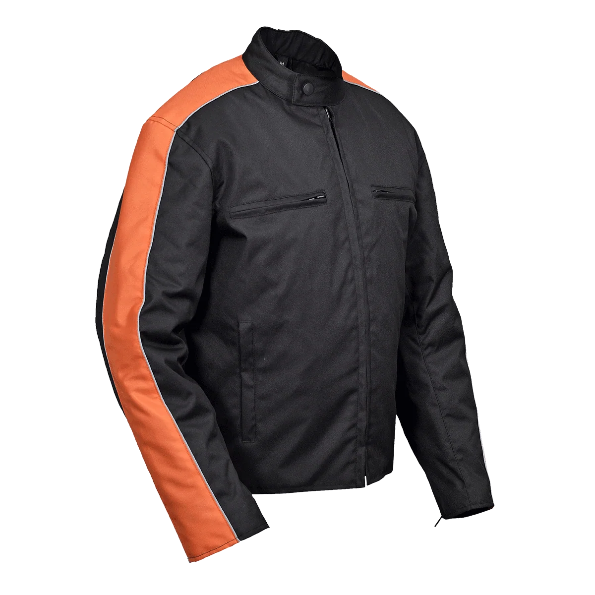 Men's Textile Jacket This men s textile jacket has a reflective accent stripe and piping on the thumbnail