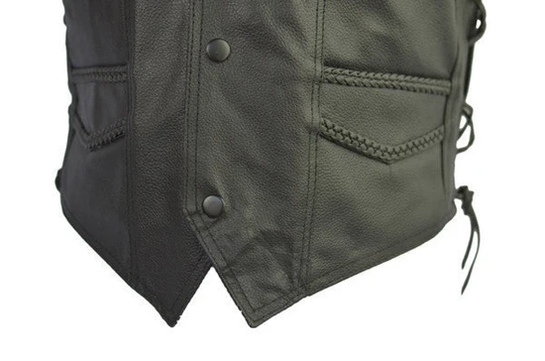 Men's Premium Lace Men\'s Side Braid Vest with 2 inside gun pockets and 2 outside pockets and thumbnail