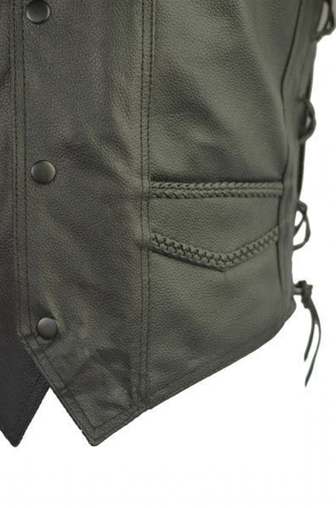 Men's Premium Lace Men\'s Side Braid Vest with 2 inside gun pockets and 2 outside pockets and thumbnail