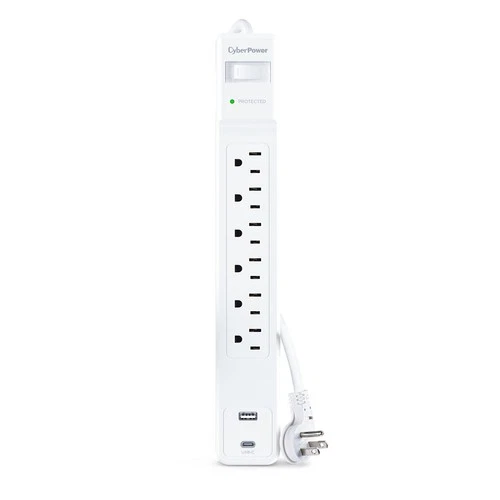 CSP604UCW CYBERPOWER SURGE 1500J 4 CORD USB-AC WHITE thumbnail