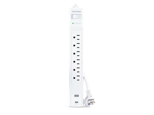 CSP604UCW CYBERPOWER SURGE 1500J 4 CORD USB-AC WHITE thumbnail