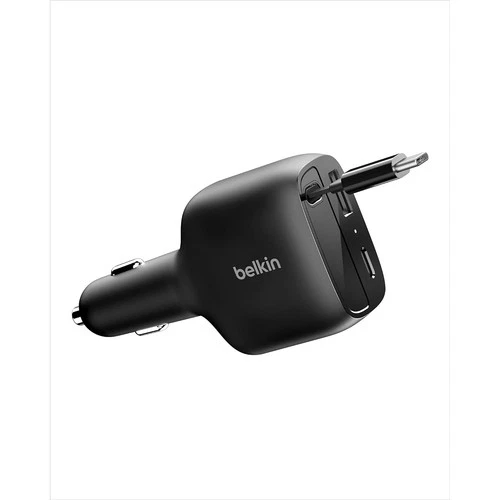 CCC001FQBK 75W 3PORT CAR CHRGRW RETRACTABLE USB-C CBLCLABK 75W 3POR thumbnail