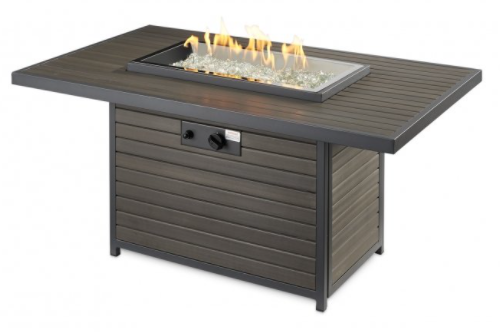 Outdoor Fire Pit Table Brooks Square Taupe thumbnail