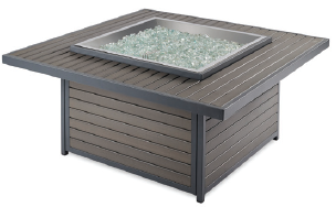Outdoor Fire Pit Table Brooks Square Taupe thumbnail