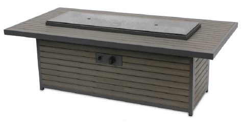Outdoor Fire Pit Table Brooks Square Taupe thumbnail
