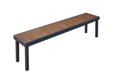 Kenwood Short Bench with Brown Composite Deck Top and Graphite Grey Powder-Coated Aluminum Framing thumbnail