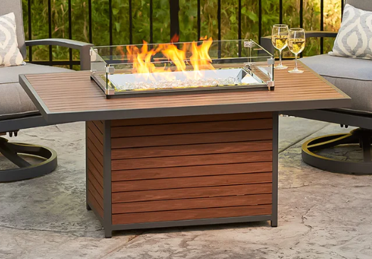 Outdoor Fire Pit Table Kenwood Linear/Rectangular Gas Fire Pit Table thumbnail