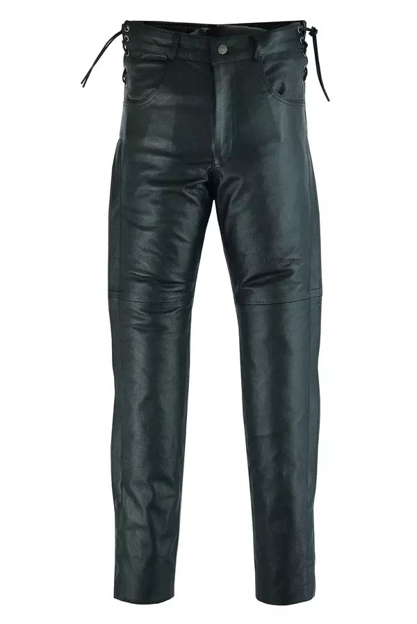 Black Motorcycle Leather Cowhide Overpants. Please choose one or two size thumbnail