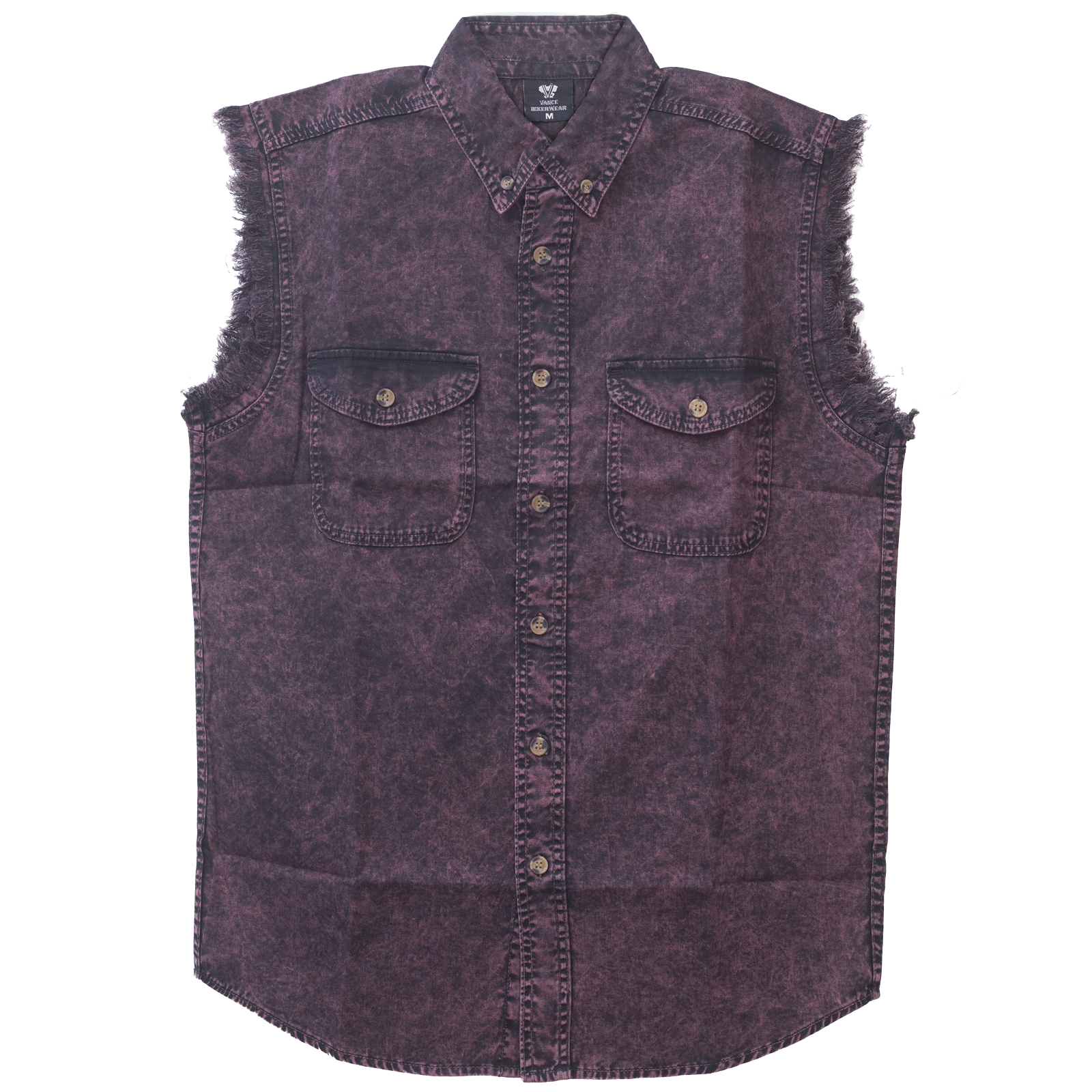 Mens Cutoffs Burgundy Introducing the ultimate Biker Cut-Off Sleeveless Shirt in Acid Wash thumbnail