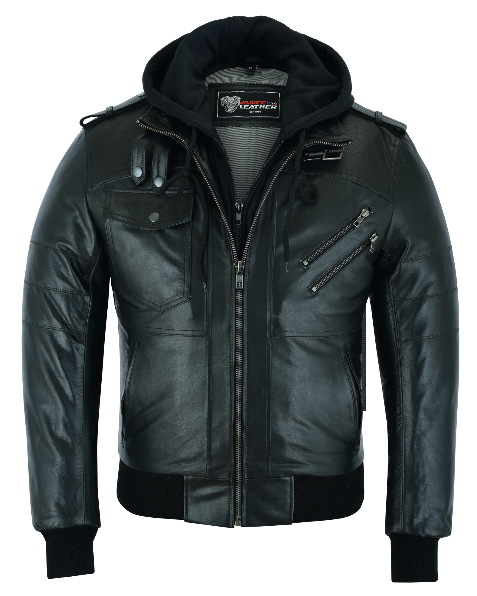 Vance Leathers' Men's Features : 100% Premium Cowhide LEATHER: is made of 100% Cowhide Leather to thumbnail