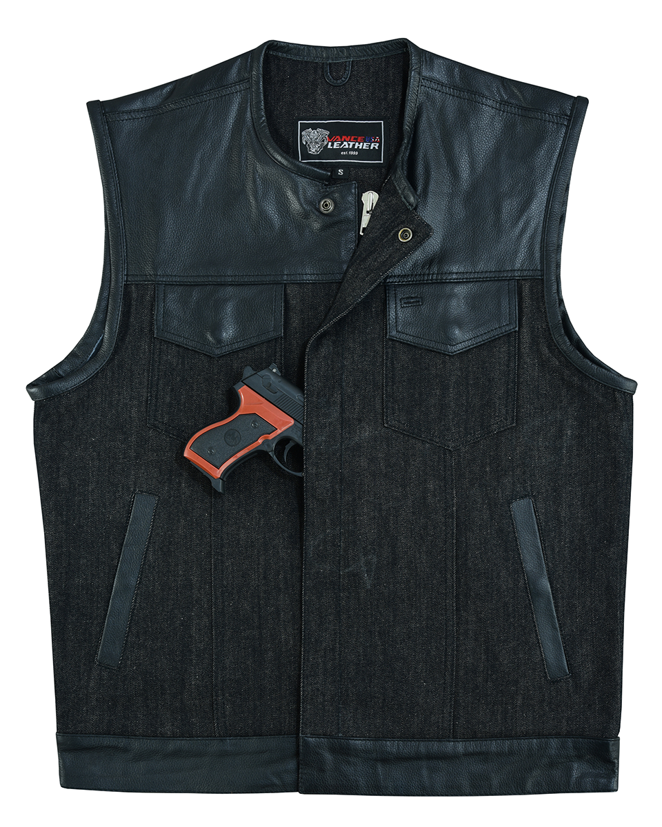 Men's Collarless Black Features: True to size Club style vest with one-inch preacher collar covered thumbnail