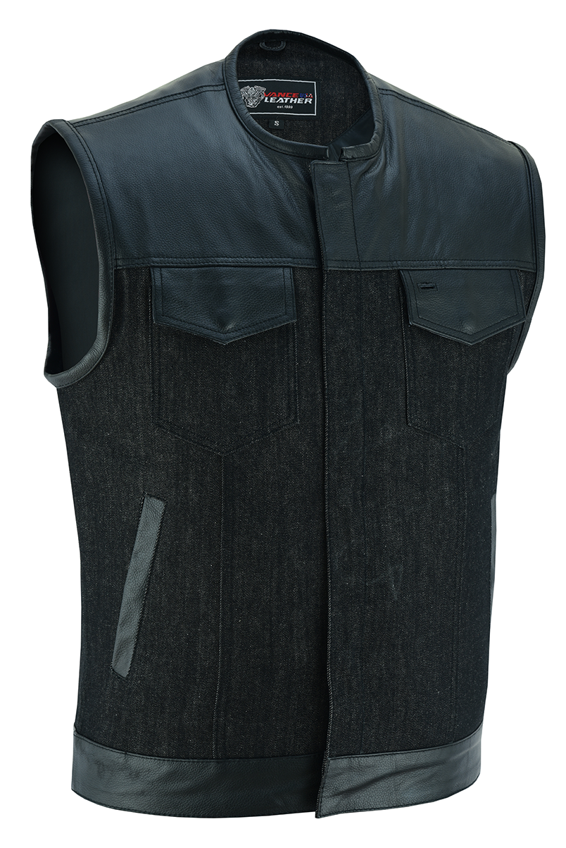 Men's Collarless Black Features: True to size Club style vest with one-inch preacher collar covered thumbnail