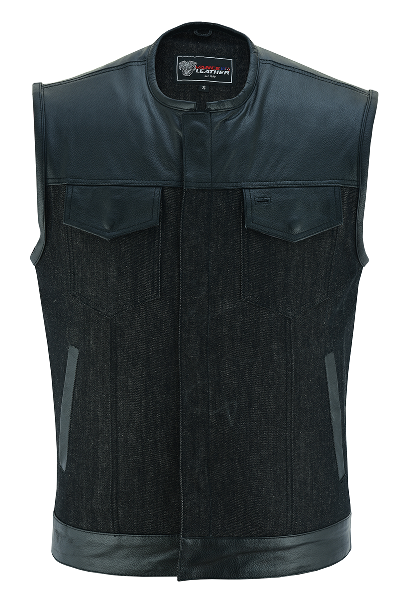 Men's Collarless Black Features: True to size Club style vest with one-inch preacher collar covered thumbnail