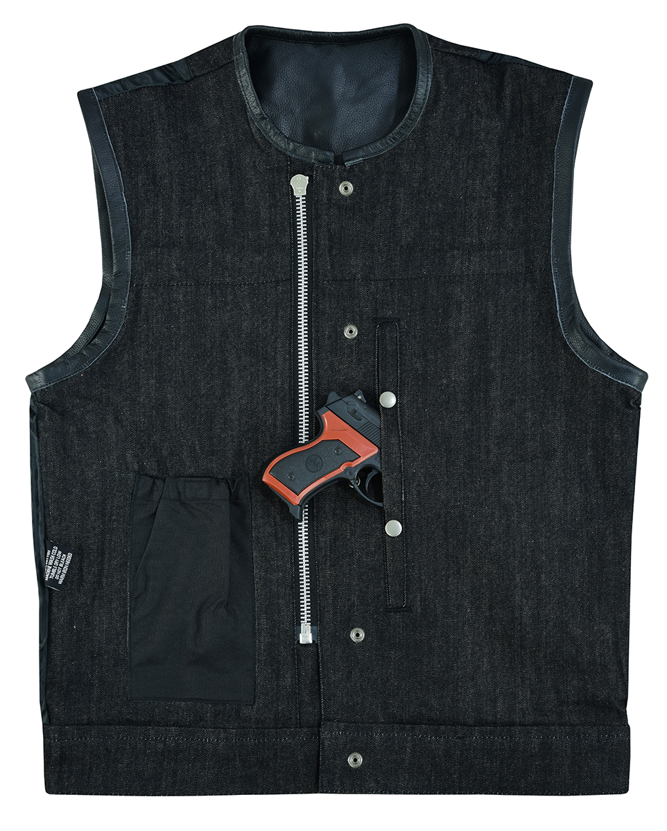 Men's Collarless Black Features: True to size Club style vest with one-inch preacher collar covered thumbnail