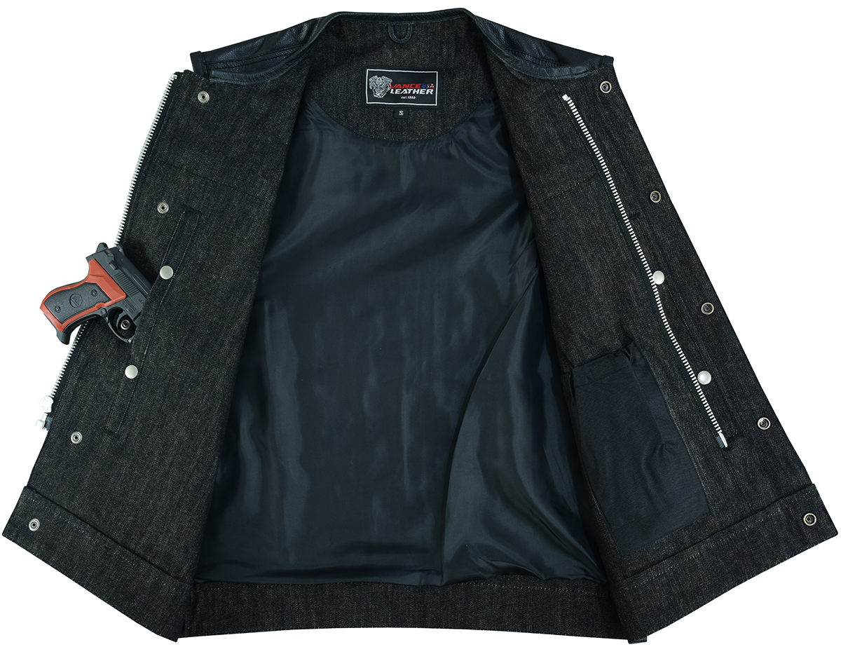 Men's Collarless Black Features: True to size Club style vest with one-inch preacher collar covered thumbnail