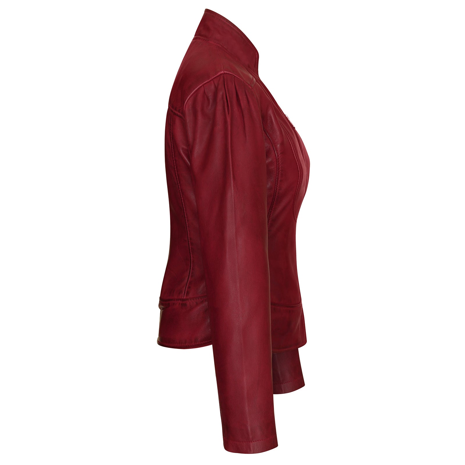 Vance Leathers' Ladies Leathers\' Premium Soft Lightweight Burgandy Fitted Leather thumbnail