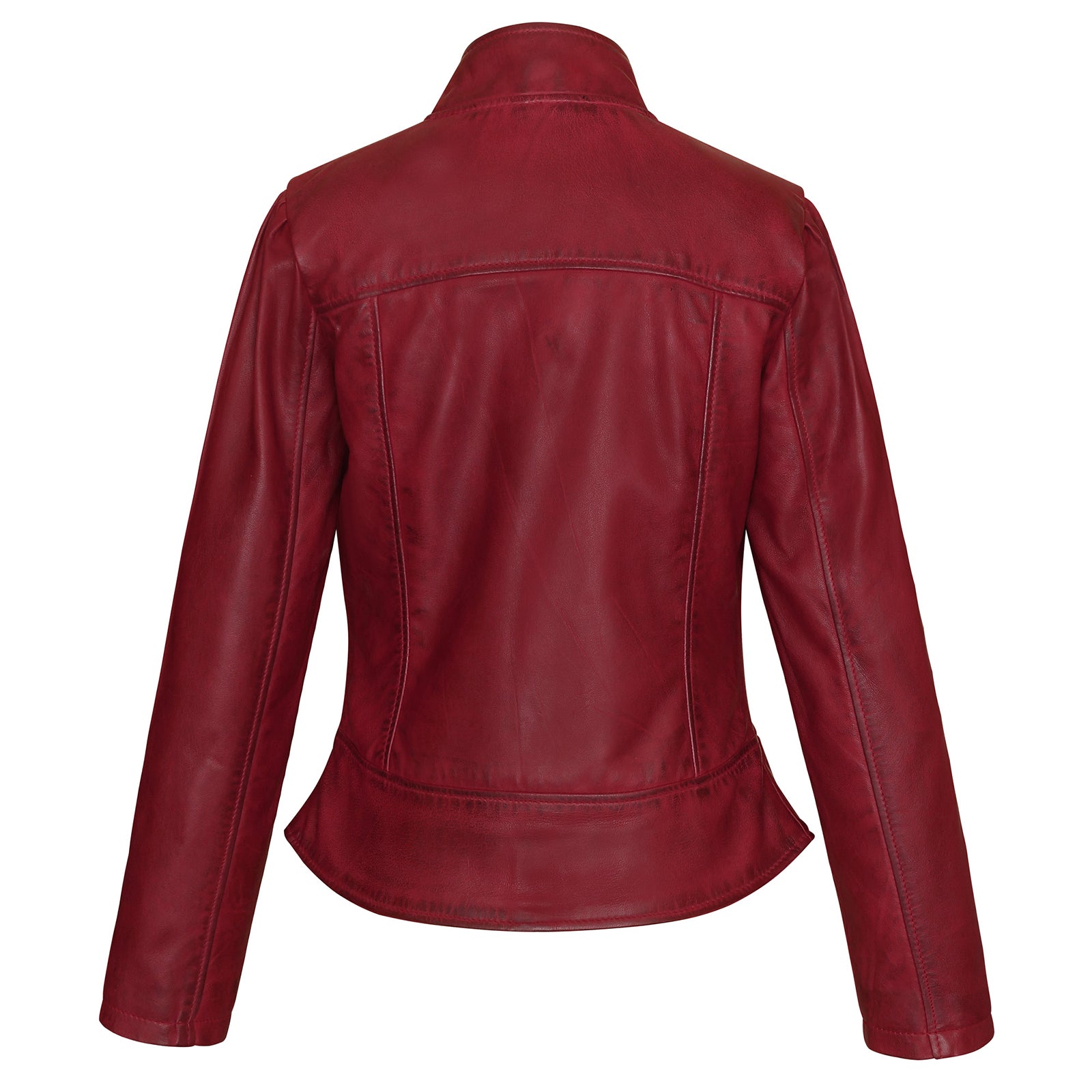 Vance Leathers' Ladies Leathers\' Premium Soft Lightweight Burgandy Fitted Leather thumbnail
